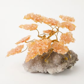 Glass Bonsai Tree on Amethyst Base