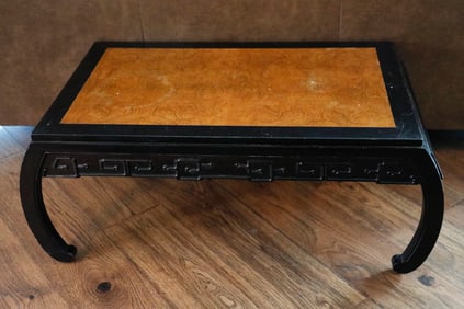 Chinese Ming Design Black Lacquered Coffee Table