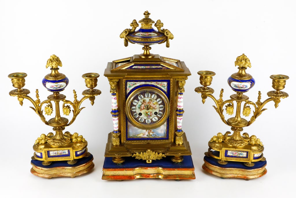 Tiffany and Co. Antique French Gilded Garniture Set