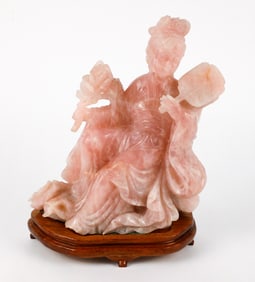 Seated Rose Quartz Guanyin