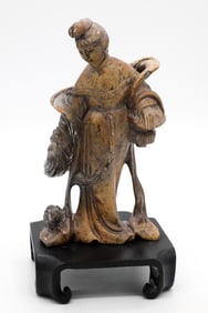 Carved Stone Guanyin Figurine