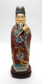 Antique Chinese Cloisonne Man Statuary