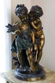 "Secret" Bronze Sculpture by Auguste Moreau