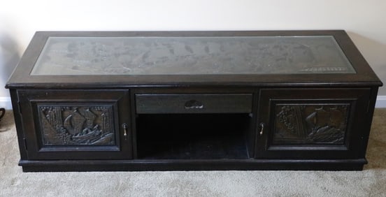 Teak Chinese Console Cabinet