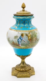 French Porcelain Covered Vase