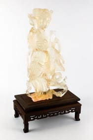 19th Century Chinese Guanyin Carved Statue