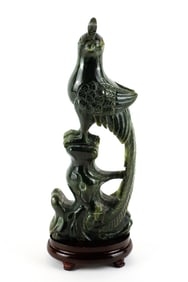 Hand Carved Jade Peacock