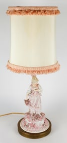 Brass and Ceramic Boudoir Lamp