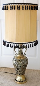 Pierced Brass Table Lamp