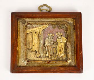 Hand Carved Wooden Buddha Wall Hanging