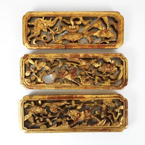 Three Rectangular Wooden Wall Hangings