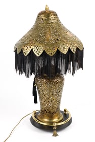 Pierced Brass Ginger Jar Lamp