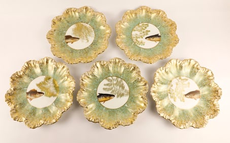 Five Ovington Bros. Limoges France Porcelain Plates