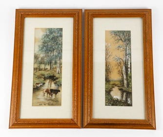 Two Framed Oil on Paper Landscapes