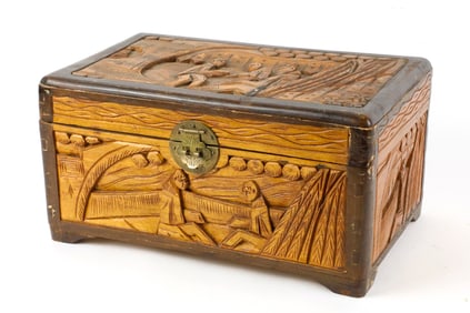 Hand Carved Wooden Box