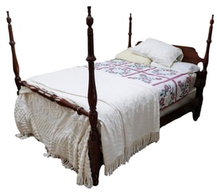 Kling Solid Cherry Finial Four Poster Full Size Bed
