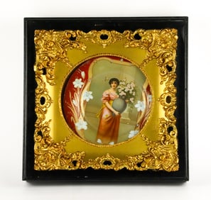 Framed Decorative Porcelain Plate