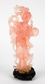 Rose Quartz Guanyin Figurine