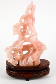 Rose Quartz Sculpture of Birds