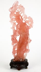 Rose Quartz Guanyin Figurine