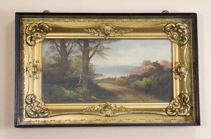 Framed Antique Landscape Oil Painting Signed Lotz