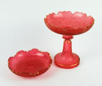 Pink Compote and Bowl