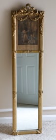 Trumeau Mirror With a Print Titled "Le Serment"