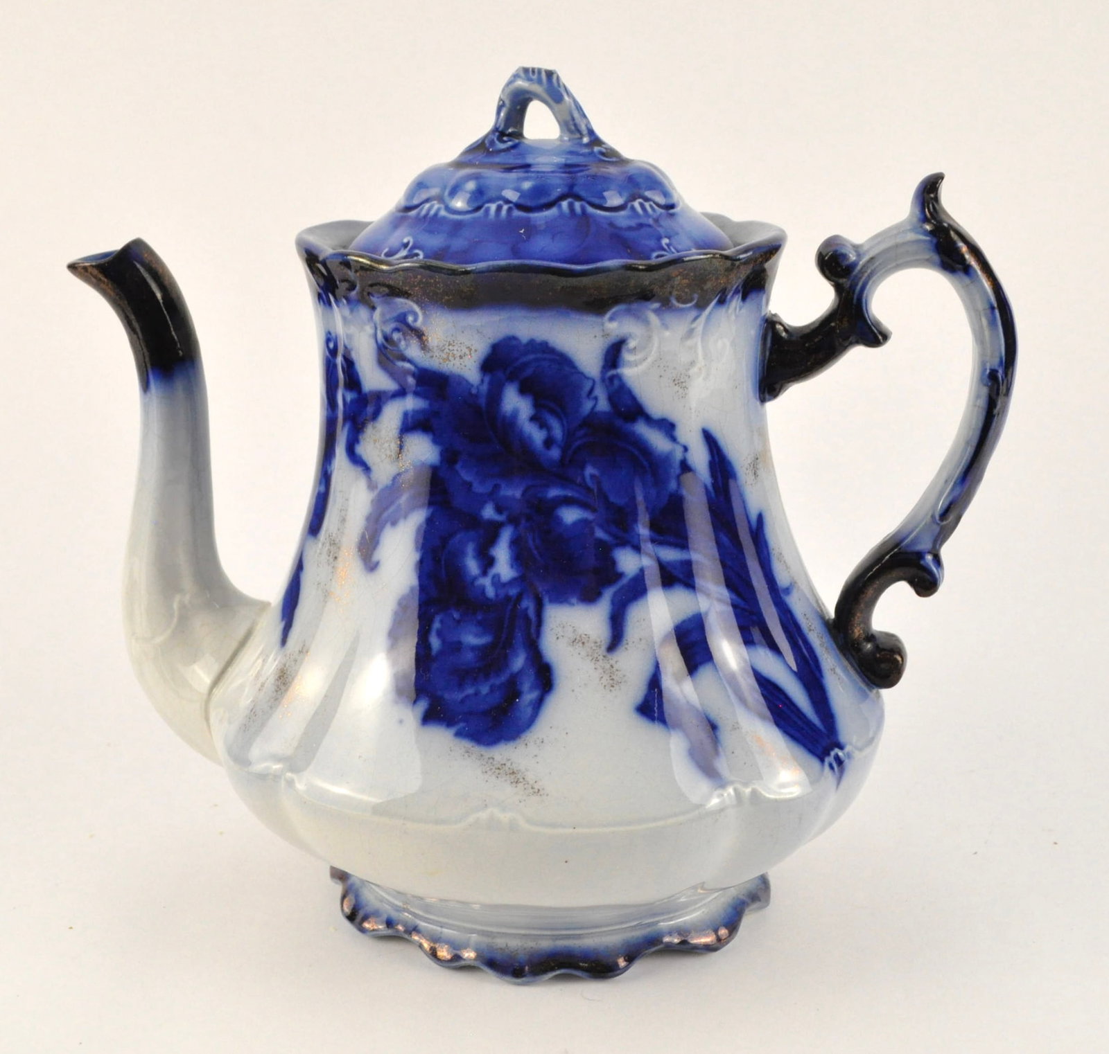 Flow Blue Teapot with Lid (1 of 8)