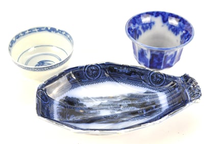 Three Flow Blue Pieces