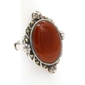 Sterling and Carnelian Ring