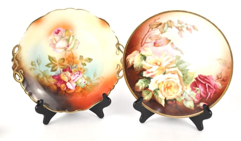 Two Decorative Bavaria Porcelain Plates with Rose Motifs