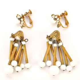 Vintage Miriam Haskell Clip On Earrings