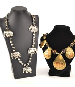Two Elephant Statement Necklaces