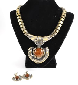 Large Egyptian Style Statement Necklace