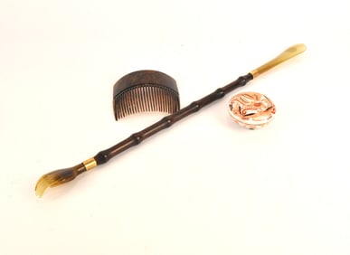 Three Vintage Grooming and Decorative Items