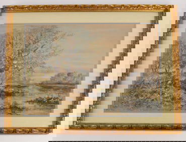 Landscape Print of River Bank