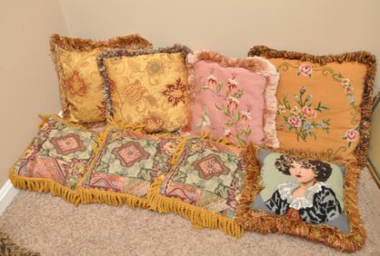 Eight Decorative Throw Pillows