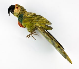 Macaw Semi Precious Gemstone Sculpture
