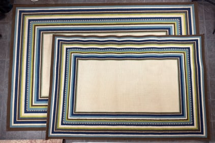 Two Colorful Indoor/Outdoor Area Rugs