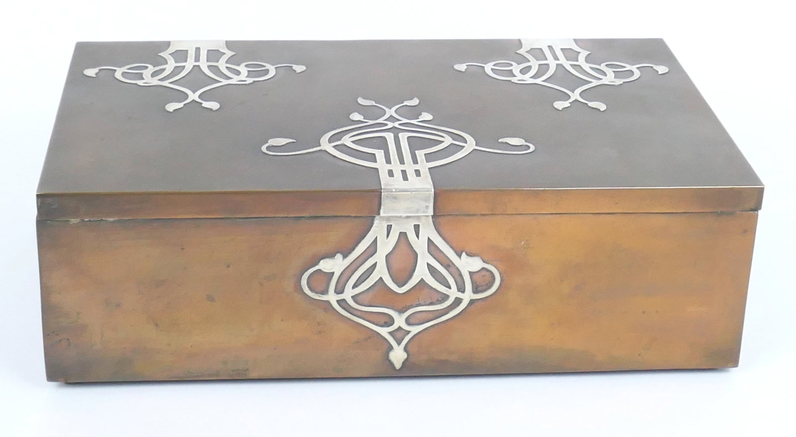 Art Nouveau Sterling on Bronze Humidor (1 of 7)