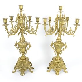 Pair of Italian Baroque Style Candelabras