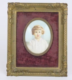 Antique Hand Painted Miniature Portrait