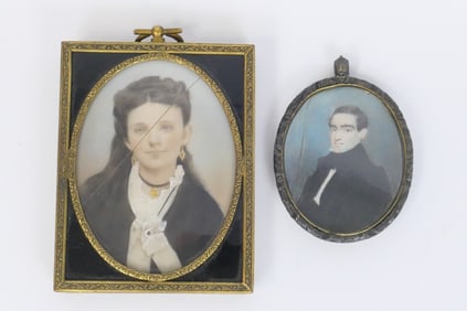 Two Antique Painted Miniatures