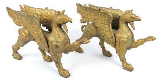 Pair of Cast Iron Griffins