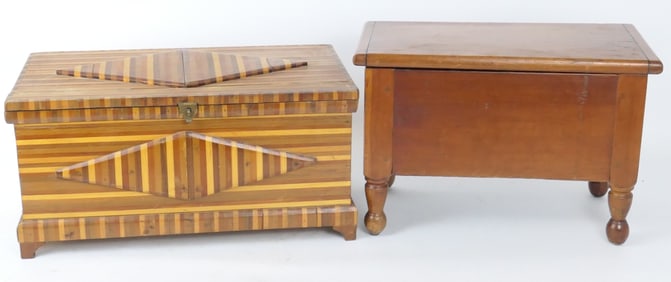 Two Small Wood Chests