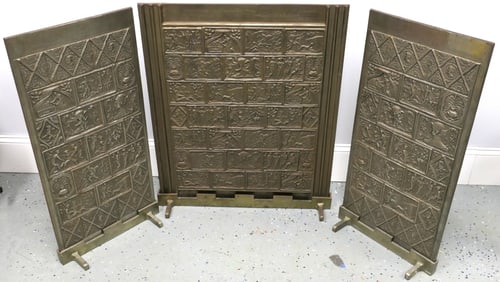Antique Decorative Embossed Fireback
