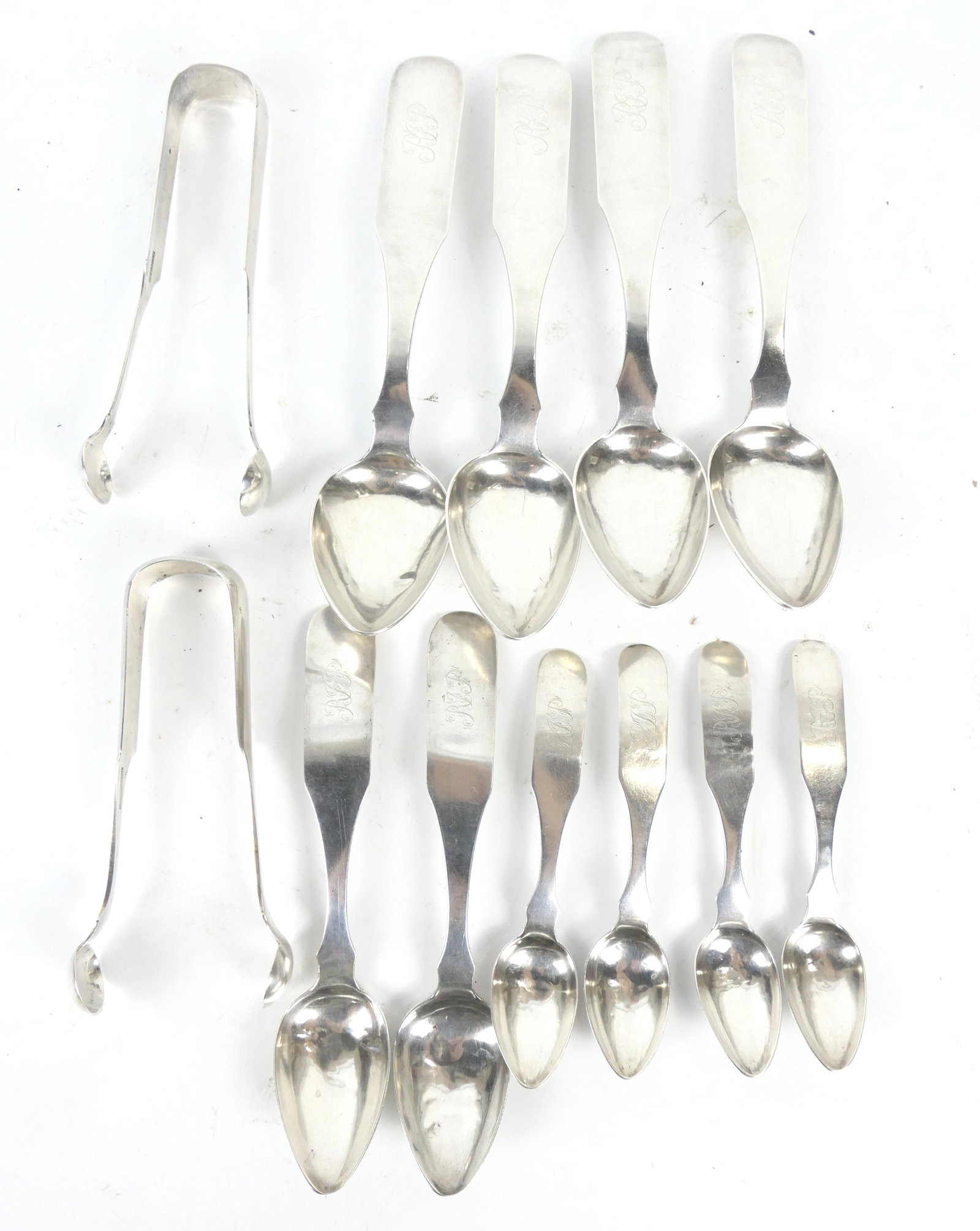 Coin Silver Spoons and Sugar Tongs (1 of 9)