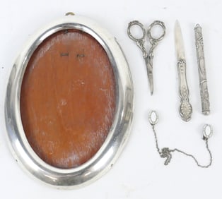 Small Sterling Items and Picture Frame
