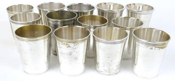 Thirteen Silverplate Julep Cups