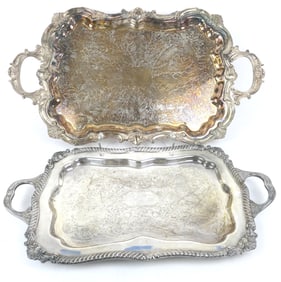 Two Silverplate Waiter's Trays